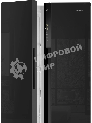 Холодильник Weissgauff WSBS 500 Inverter NoFrost Black двухкамерный 270/180л морозилка слева, No Frost, Side by Side