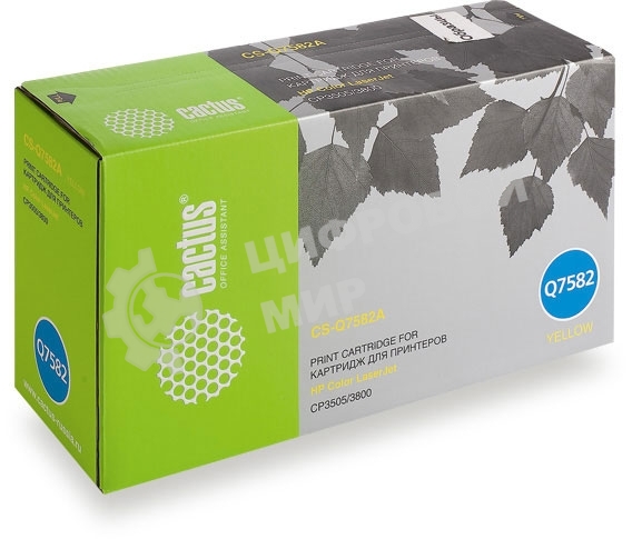 Картридж лазерный Cactus CS-Q7582A желтый (6000 стр.) для HP Color LaserJet CP3505/3800
