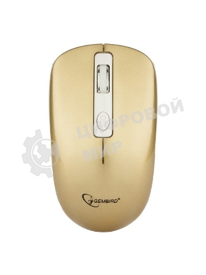 Мышь беспроводная Gembird MUSW-400-G золотой, 1600 dpi, радиоканал, USB, кнопки - 4