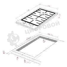 Газовая варочная панель Kuppersberg FS 36 X, газ, High-Tech, 29 см, автоматический электроподжиг, газ-контроль, форсунки под сжиженый газ, SABAF конфорки, чугунные решетки, цвет нержавеющая сталь, цвет фурнитуры черный