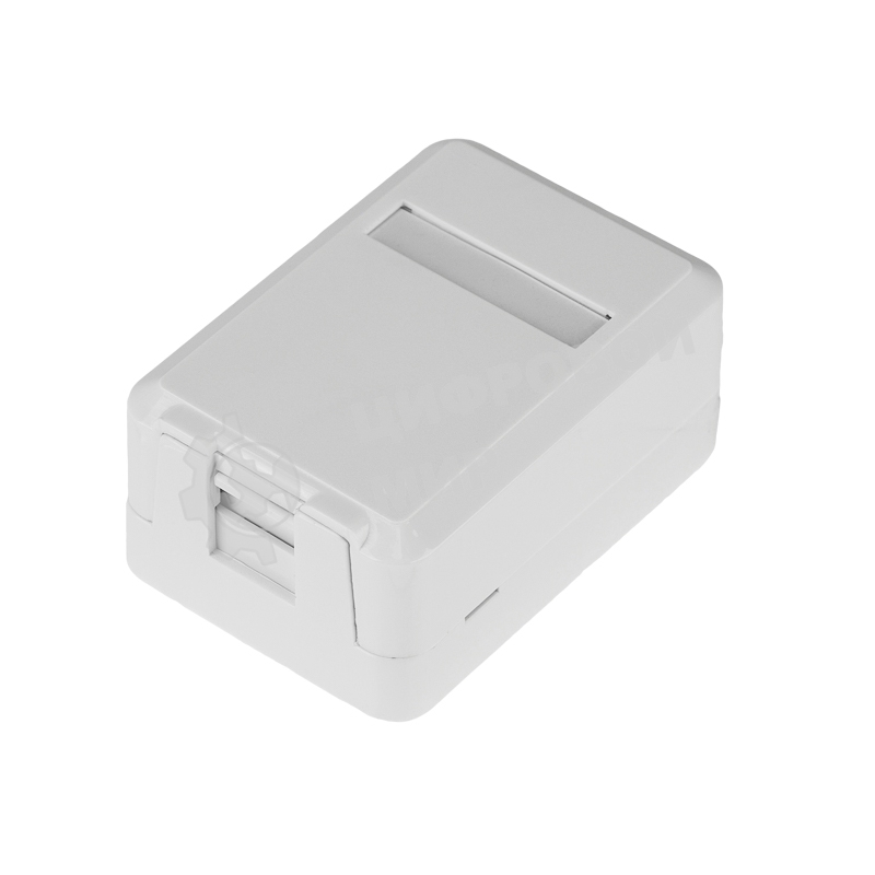 Корпус настенной розетки Rexant под 1 модуль Keystone Jack белый