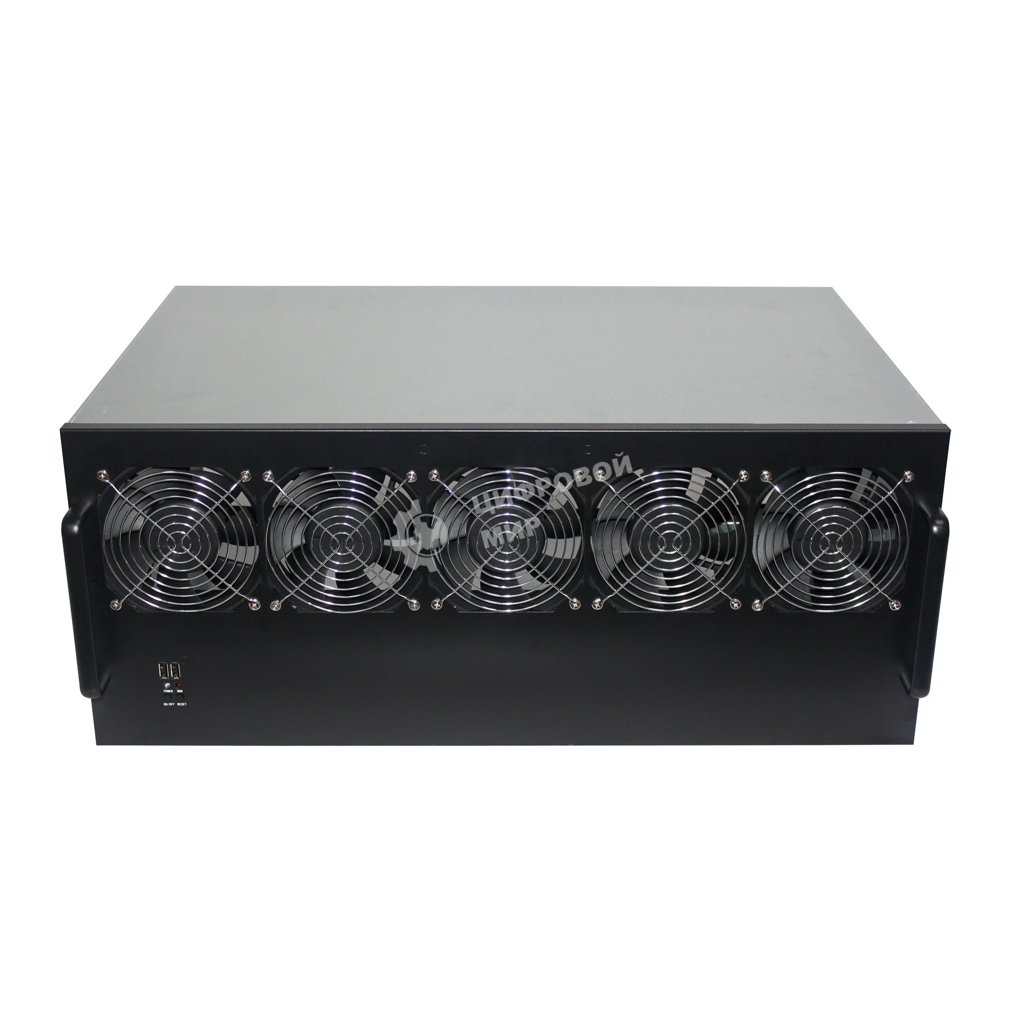 Корпус для майнинга ExeGate EX270772RUS Pro 13-430 (без БП, 2хUSB, 5хfan 120мм, места под: 13 видеокарт, 2 БП)