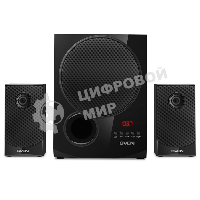 Акустическая система 2.1 SVEN MS-2080/70 Watt/~220V 50Hz/FM-тюнер, USB/SD, дисплей/BLUETOOTH/ПДУ/Black