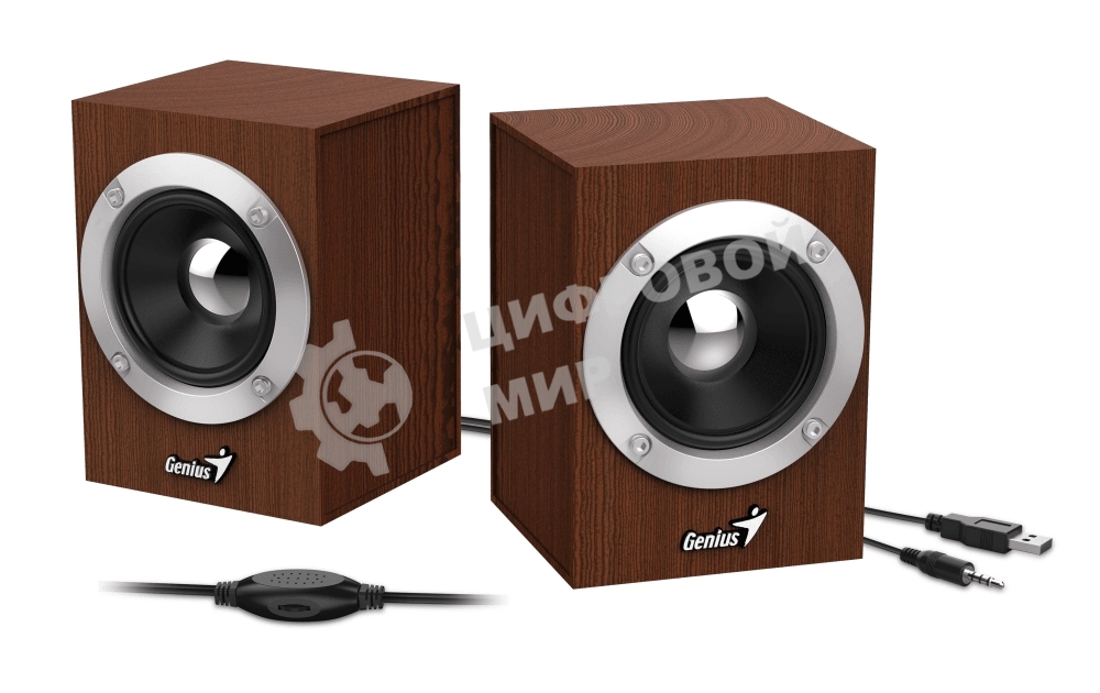 Акустическая система GENIUS SP-HF280 wooden USB Проводной пульт регулировки громкости для легкого управления