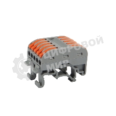 Клемма соединительная Rexant многоразовая проходная 5-полюсная, серая (0,08-4 мм²) с креплением на DIN-рейку (20 шт./уп.)