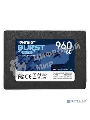 Накопитель SSD Patriot Burst Elite, 960Gb, SATA, 2.5