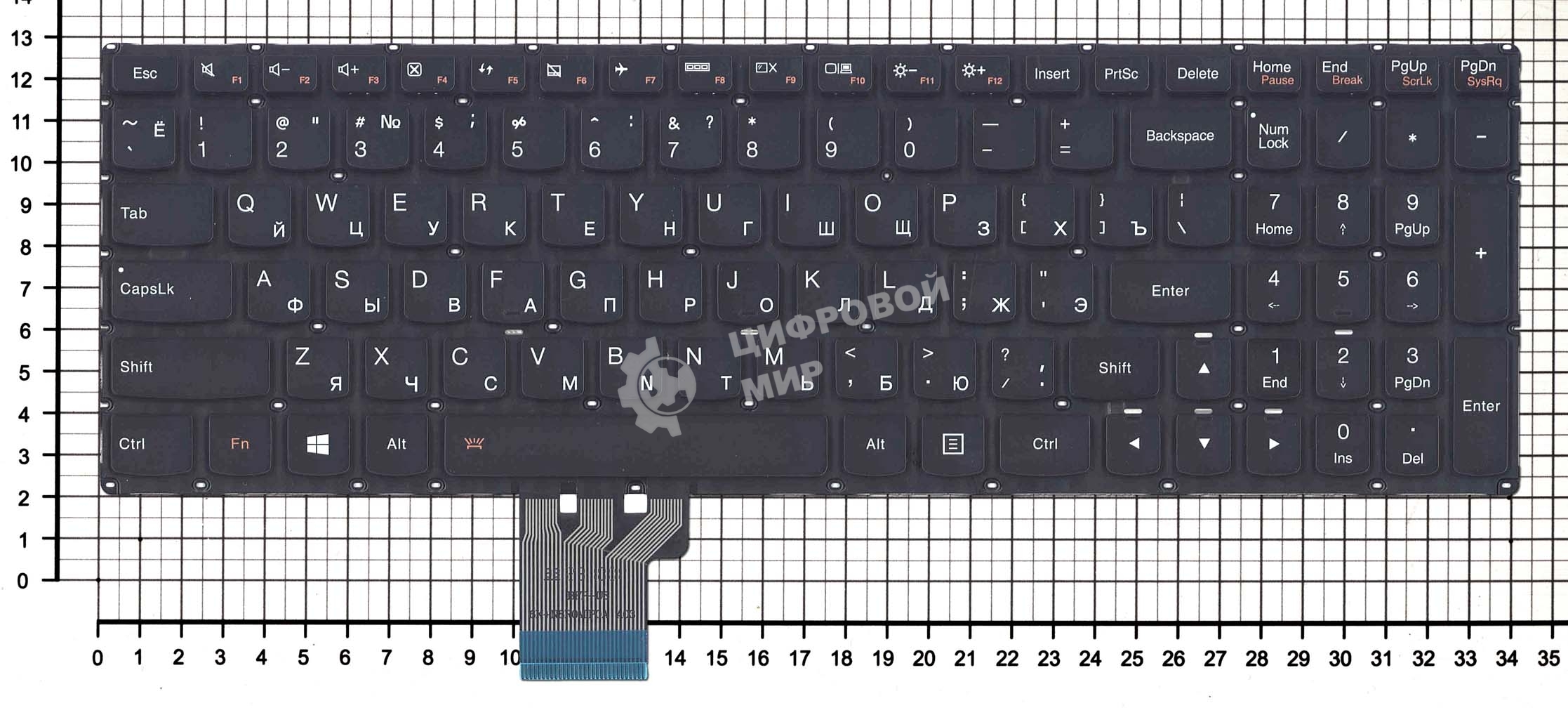 Клавиатура для ноутбука Lenovo Ideapad U530 U530P U530P-IFI черная с подсветкой