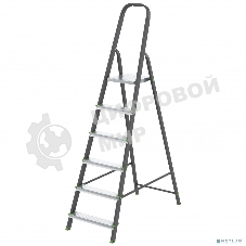 Стремянка Сибртех 6 ступеней, стальной профиль, алюминиевые ступени,