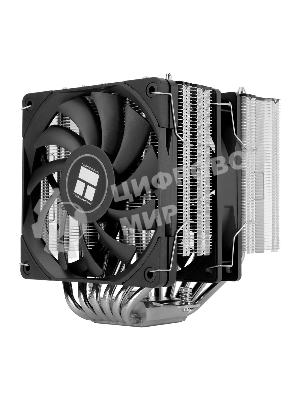 Кулер для процессора Thermalright Royal Knight 120 (4-pin PWM, 156мм, Ni/Cu, 6x6мм, 2x120мм, 80.45CFM/56.36CFM, 29.4dBA/28.4dBA, 2150RPM/1900RPM, S: 1200, 1700, 1851, 2011, 2066, 115X, AM4, AM5, черный)