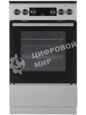 Плита электрическая Gorenje GEC5C41SG серый, конфорок 4 электрических, духовка 70 л, 50 см x 85 см x 59.4 см (без крышки)