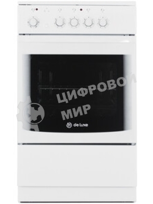 Плита электрическая De Luxe 506004.04ЭС белый, конфорок 4 шт, духовка 60 л, 50 см x 87 см x 60 см