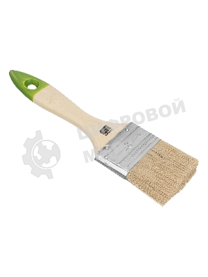 Кисть Сибртех плоская 50 мм, натуральная щетина, деревянная рукоятка