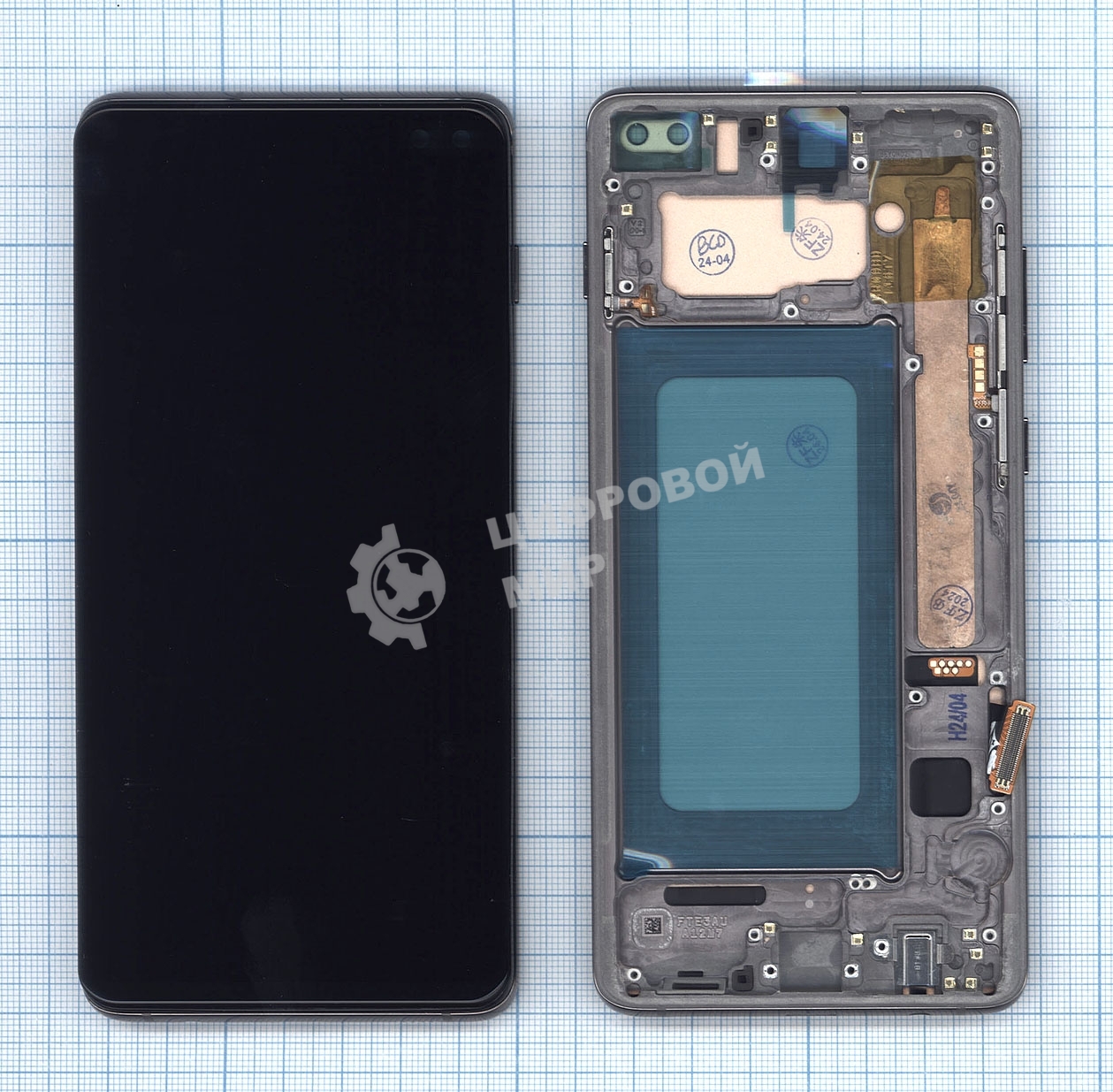 Дисплей для Samsung Galaxy S10 Plus SM-G975F в сборе с тачскрином и рамкой TFT черный (без сканера)