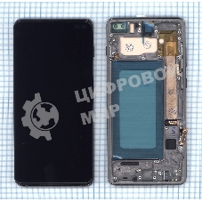 Дисплей для Samsung Galaxy S10 Plus SM-G975F в сборе с тачскрином и рамкой TFT черный (без сканера)