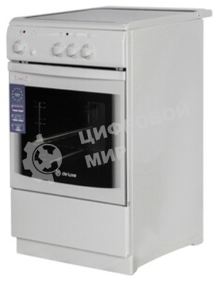 Электрическая плита De Luxe 506003.04ЭС белый, конфорок - 3 шт, духовка - 60 л, 87 см x 50 см x 60 см