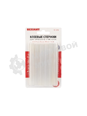 Клеевые стержни Rexant, Ø11 мм, 100 мм, прозрачные - светящиеся, 12 шт., блистер