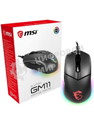 Мышь проводная MSI Clutch GM11 черный, 5000 dpi, USB, кнопки - 6