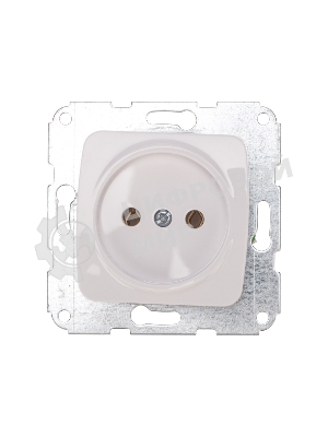 Розетка Kranz 1-ая DEA керамика б/з с/у 10А мех. белый (1/10/120)