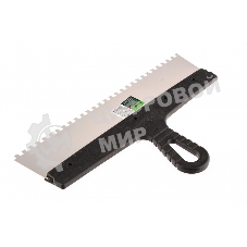 Шпатель из нержавеющей стали Сибртех 350 мм, зуб 6х6 мм, пластмассовая рукоятка