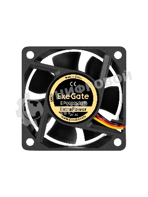 Вентилятор для корпуса ExeGate ExtraPower EP06025S3P черный, 60 мм, 4500 об/мин, 31 дБ, 3 pin