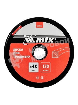 Леска для триммера MTX квадрат 4,0 мм х 120 м, на катушке
