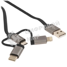 Кабель Crown USB - Lightning CMCU-012L черный