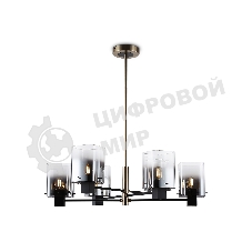 Люстра Ambrella light LH57041/6 BK/DBS/SM черный/темная латунь/дымчатый E14/6 max 40W D690*690