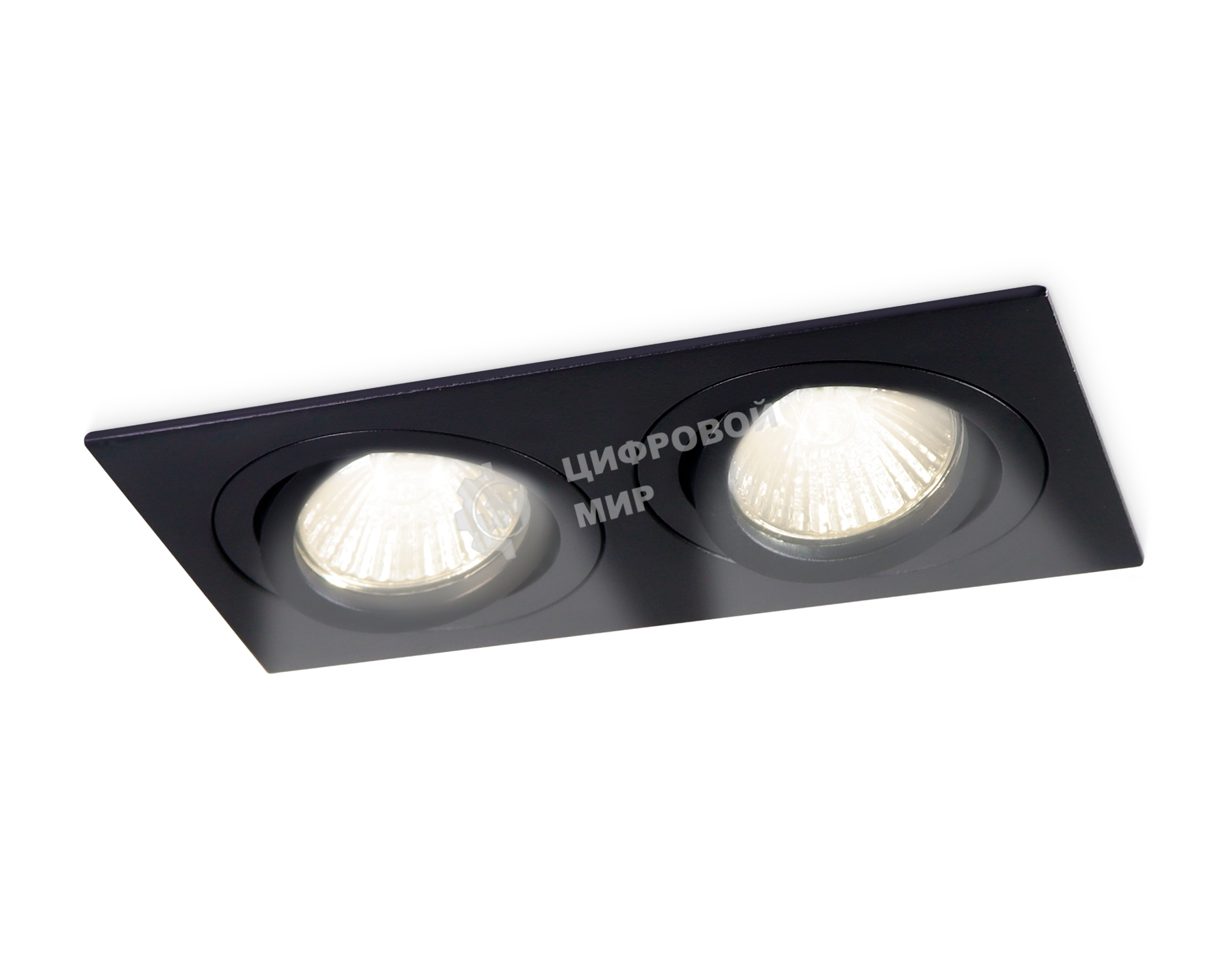 Встраиваемый поворотный точечный светильник Ambrella light TN102627/2 BK черный GU5.3 175*95*28
