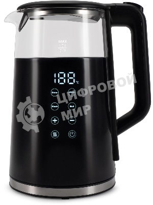 Чайник электрический Hyundai HYK-G5403 1.7л. 2200Вт черный корпус: стекло