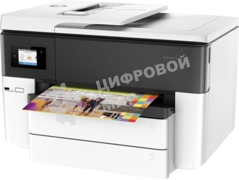 МФУ струйное HP OfficeJet Pro 7740 (G5J38A) Wide Format AiO цветной струйный принтер/копир/сканер/факс, А3, 22/18 стр/мин, ADF, дуплекс, USB, Ethernet, WiFi, белый/черный