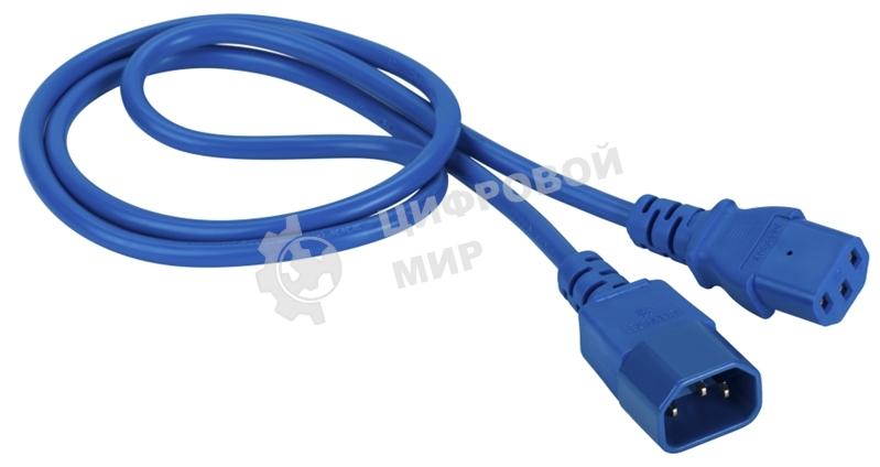 Шнур питания Lanmaster C13-C14, 3х0.75, 220В, 10А, синий, 1.8 метра