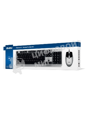Комплект клавиатура + мышь SVEN KB-S330C черный (104+12Fn)+3кл, 1200DPI)