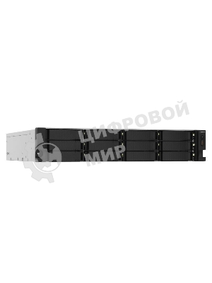 Сетевое хранилище без дисков SMB QNAP TS-1232PXU-RP-4G 12-Bay quad-core 64-bit AL324 1.7 GHz rackmount NAS with 250W redundant PSU, 4Gb DDR4 UDIMM RAM (max 1x16GB), SATA 6Gb/s, 2x 10GbE SFP+ LAN, 2x2.5 GbE LAN, 1x PCIe Gen2 x2 slot. W/o RAIL-B02