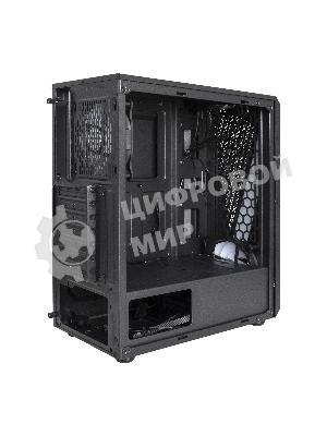 Компьютерный корпус Miditower ExeGate EVO-8225-NPX600 (ATX, БП 600NPX с вент. 12см, 2хUSB+1хUSB 3.0, черный, 2 вент. с RGb подсветкой и полоса на передней панели, боковая панель - закаленное стекло)