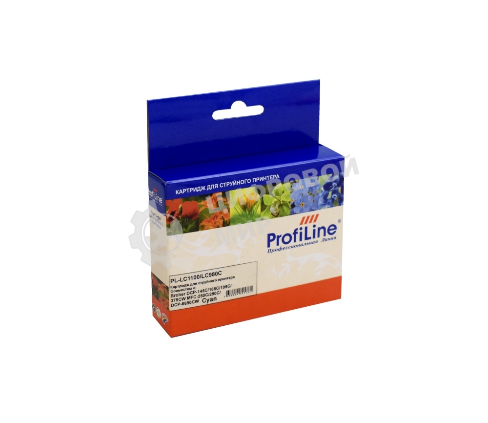 Картридж струйный ProfiLine ProfiLine для принтеров Brother PL-LC1100/LC980C DCP -145C/165C/195С/375CW MFC-250C/290C/DCP-6690CW Cyan водн