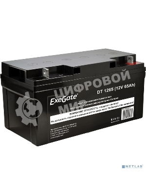 Аккумуляторная батарея ExeGate DT 1265 (12V 65Ah, под болт М6)