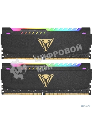 Оперативная память Patriot Viper Steel, DDR4, 16GB (2x8GB), 3200MHz, CL18, DIMM, с радиатором, RGB, черный
