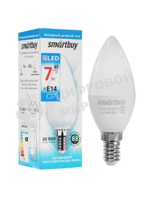 Лампа светодиодная Smartbuy 7W/6000/E14 (SBL-C37-07-60K-E14)