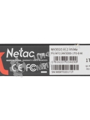 Накопитель SSD Netac NV3000, 1Tb, PCIe 3.0 x4, M.2 2280, NVMe, R/W 3100/2100