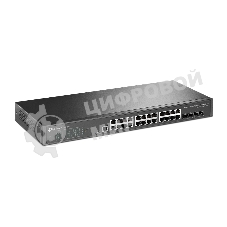Коммутатор TP-Link JetStream 24-port Pure-Gigabit L2+ Managed Switch, 24 10/100/1000Mbps RJ45, 4*10G SFP+ Slots