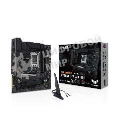 Материнская плата ASUS TUF GAMING B760M-BTF WIFI D4, LGA 1700, Intel B760, 4xDDR4, 4xSATA, 3xM.2, 1xPCIe 5.0 x16, 1xPCIe 4.0 x4, 1xPCIe x1, 1xUSB-A 3.2 Gen 2, 2xUSB-A 3.2 Gen 1, 4xUSB 2.0, 1xUSB-C 3.2 Gen 1, 1xUSB-C 3.2 Gen 2, 1x2.5Gb LAN, 3x3.5 мм, 7.1, 2.5Gb LAN, Wi-Fi 6, Bluetooth 5.2, mATX