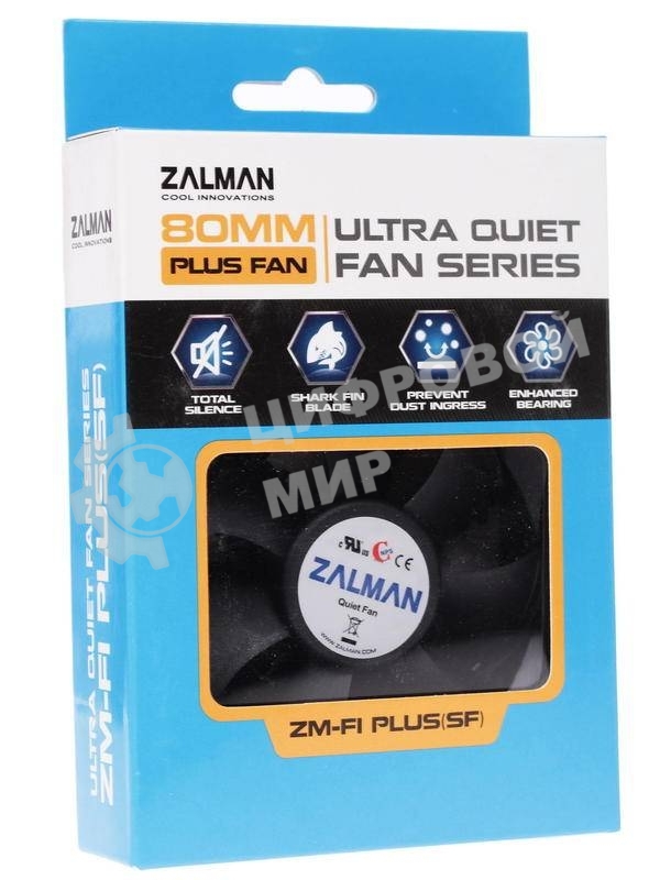 Вентилятор для корпуса Zalman ZM-F1 PLUS (SF) черный, 80 мм, 2000 об/мин, 23 дБ, 3 pin