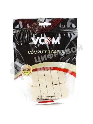 Проходной адаптер RJ45 cat.5e VCOM соединительный RJ-45/RJ-45(10 шт. в уп-ке), блистер