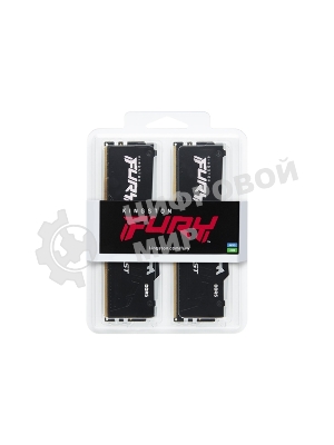 Оперативная память Kingston Fury Beast, DDR5, 64Gb (2x32Gb), 5200MHz, CL40, DIMM, с радиатором, RGB, черный