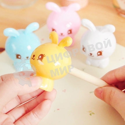 Точилка для карандашей ручная Deli Rabbit E0560, 1 отверстие, пластик, ассорти блистер