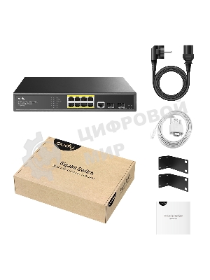Коммутатор Cudy GS2008PS2, 8×1 Гбит/с, 2×1 Гбит/с SFP