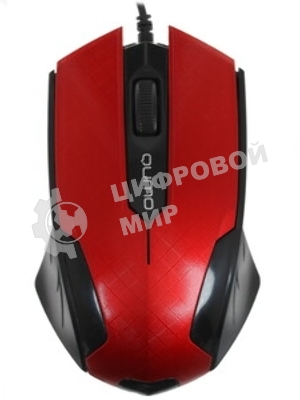 Мышь проводная Qumo Office M14 красный, 1000 dpi, USB, кнопки - 3