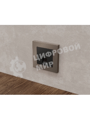 Комплект механизма телефонной розетки ALFA Черный матовый RJ-11(4P4C) с шторкой QUANT (AP8120, VM190) MA812030