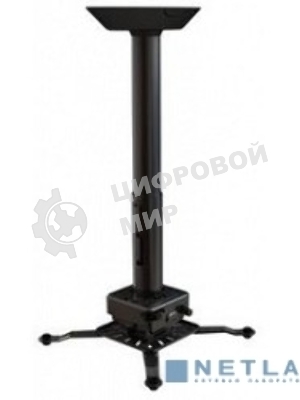 Крепеж Wize PRG24A Универсальное потолочный комплект Wize PRG24A, состоящий из крепления+штанги 46-61 см +площадки к потолку для проектора, наклон +/- 15°, поворот +/- 8°, вращение 360°, до 32 кг, черный