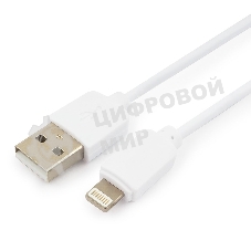 Кабель USB Гарнизон GCC-USB2-AP2-1M-W AM/Lightning, для iPhone5/6/7, IPod, IPad, 1м, белый, пакет